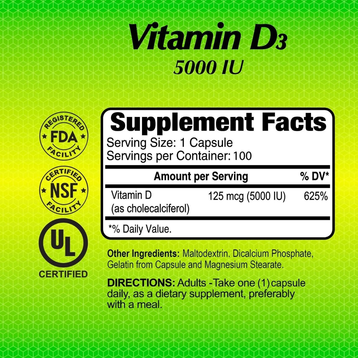 ALFA VITAMINS Vitamin D3 1000 IU Supplement, 100 Capsules - görsel 4