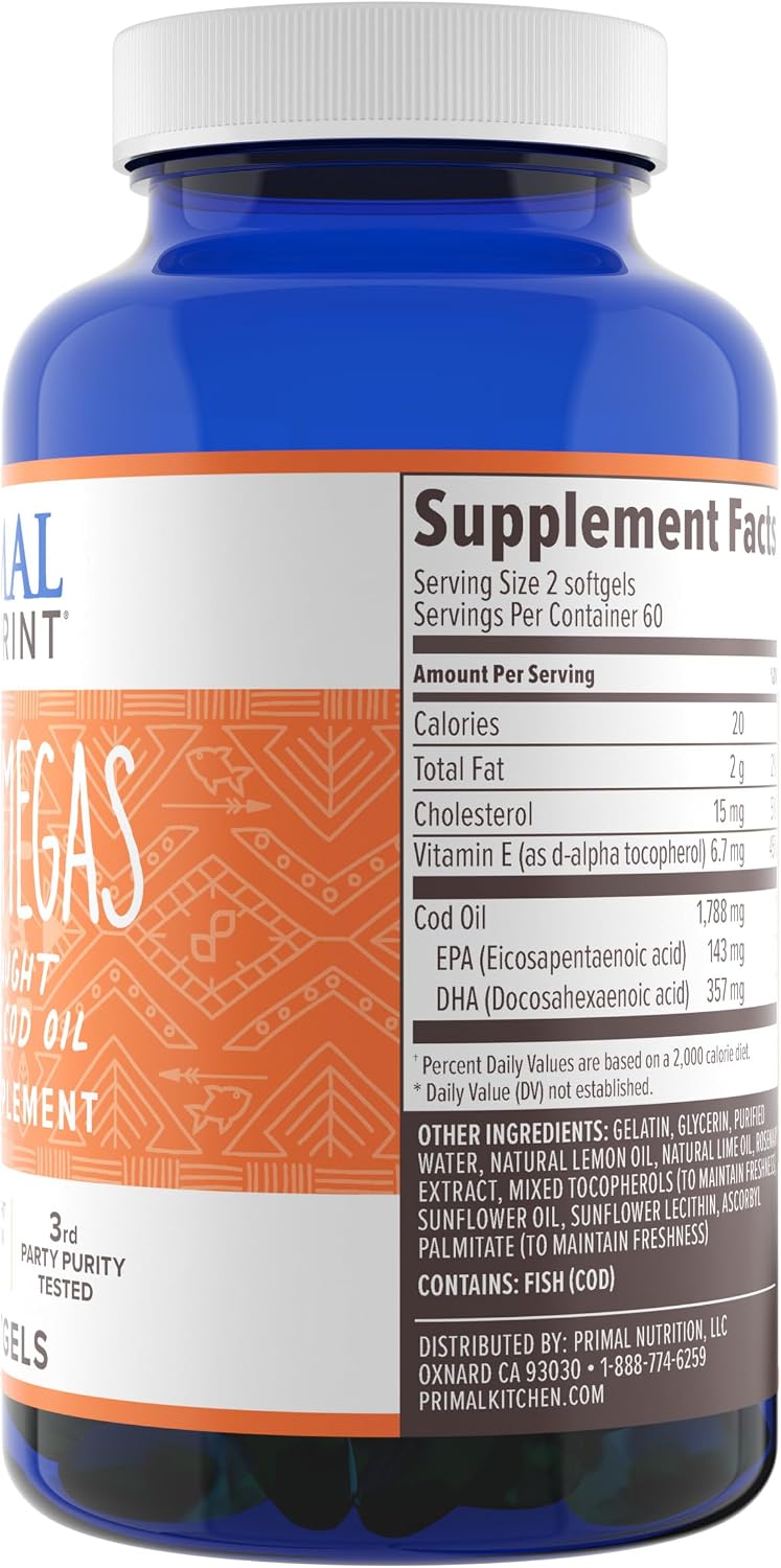 Primal Blueprint Primal Omegas, Omega-3 Fatty Acid Food Supplement, 120 Softgels - görsel 7