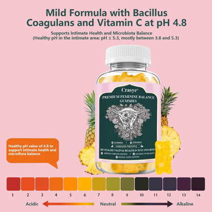 Crasye Premium Feminine Balance Gummies – Hawaiian Pineapple – 60 Gummies