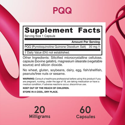 Jarrow Formulae PQQ 20 mg – 60 Veggie Capsules