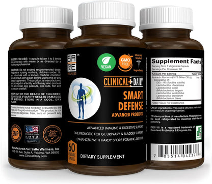 Clinical Daily Smart Defence Mega Spore Probiotic (60 Vegan Capsules)