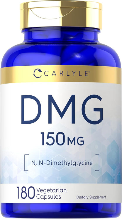 Carlyle DMG N-Dimethylglycine 150 mg | 180 Capsules | Non-GMO, Gluten-Free Food Supplement