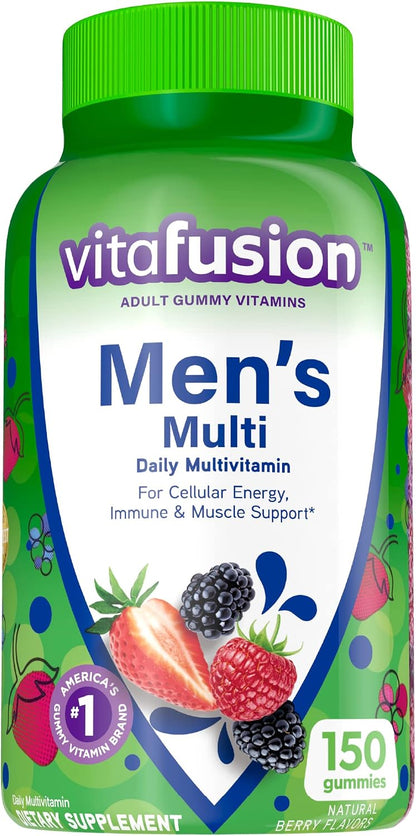 Vitafusion Gummy Vitamins for Men, Berry Flavoured Daily Multivitamins, 150 Count