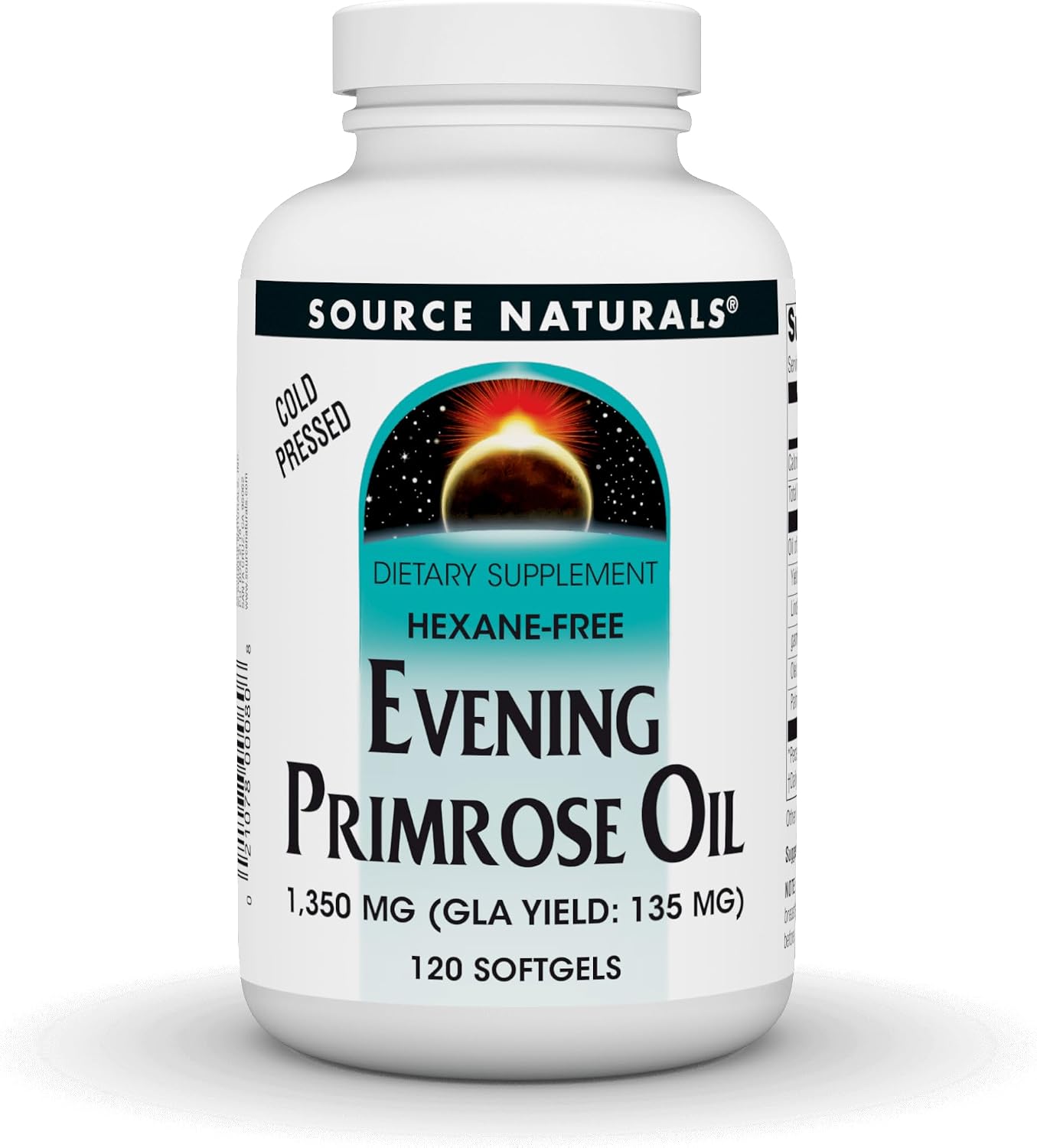 Source Naturals Evening Primrose Oil, Hexane Free, Cold-Pressed - 1350mg, 120 Softgels - görsel 1