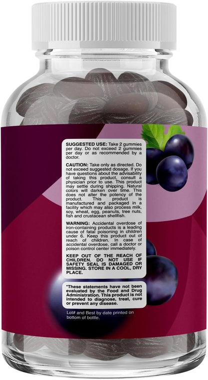 Natural Multivitamin with Iron Gummies for Adults - 60 Gummies