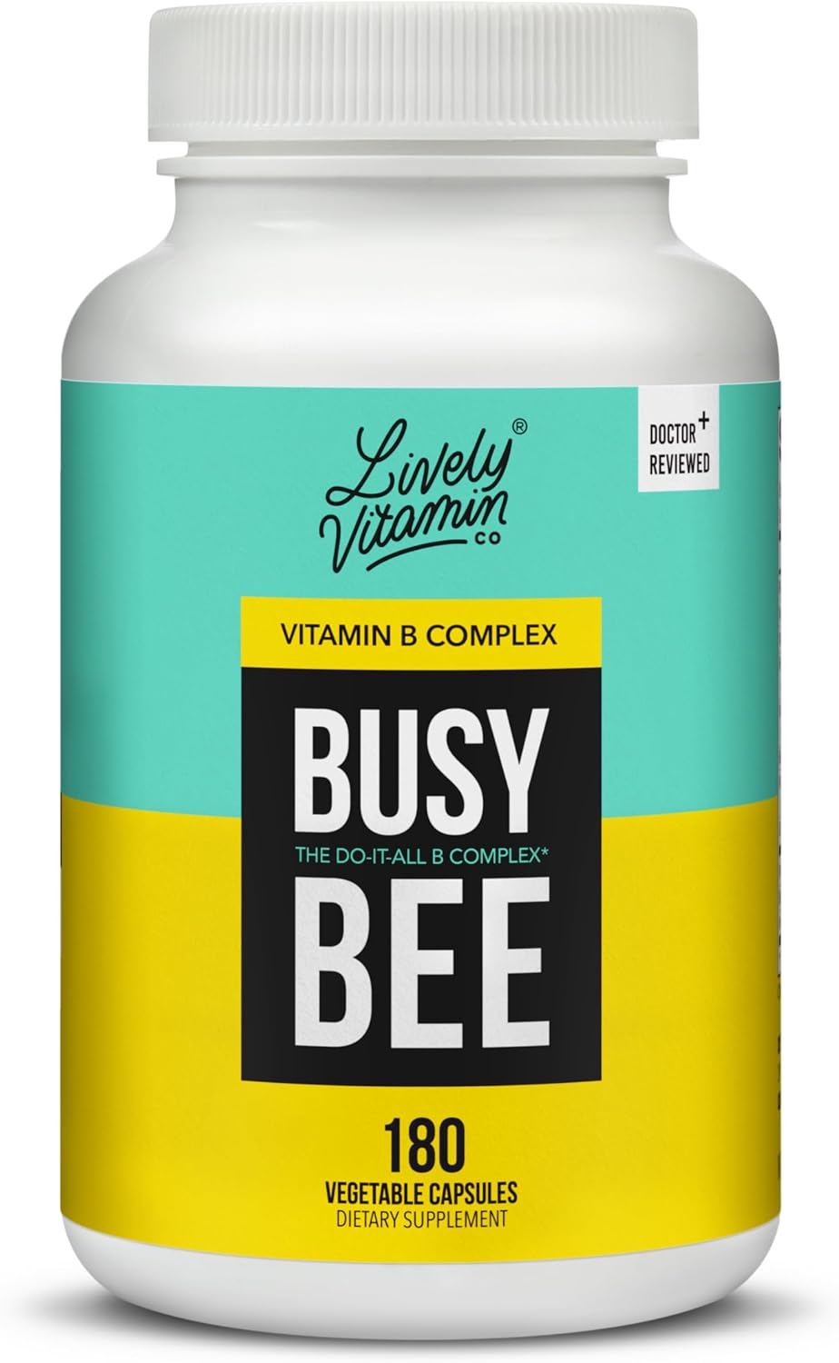 Lively Vitamin Co. Busy Bee - Highly Bio-available Vitamin B Complex with Choline - 180 Vegan Capsules - görsel 1
