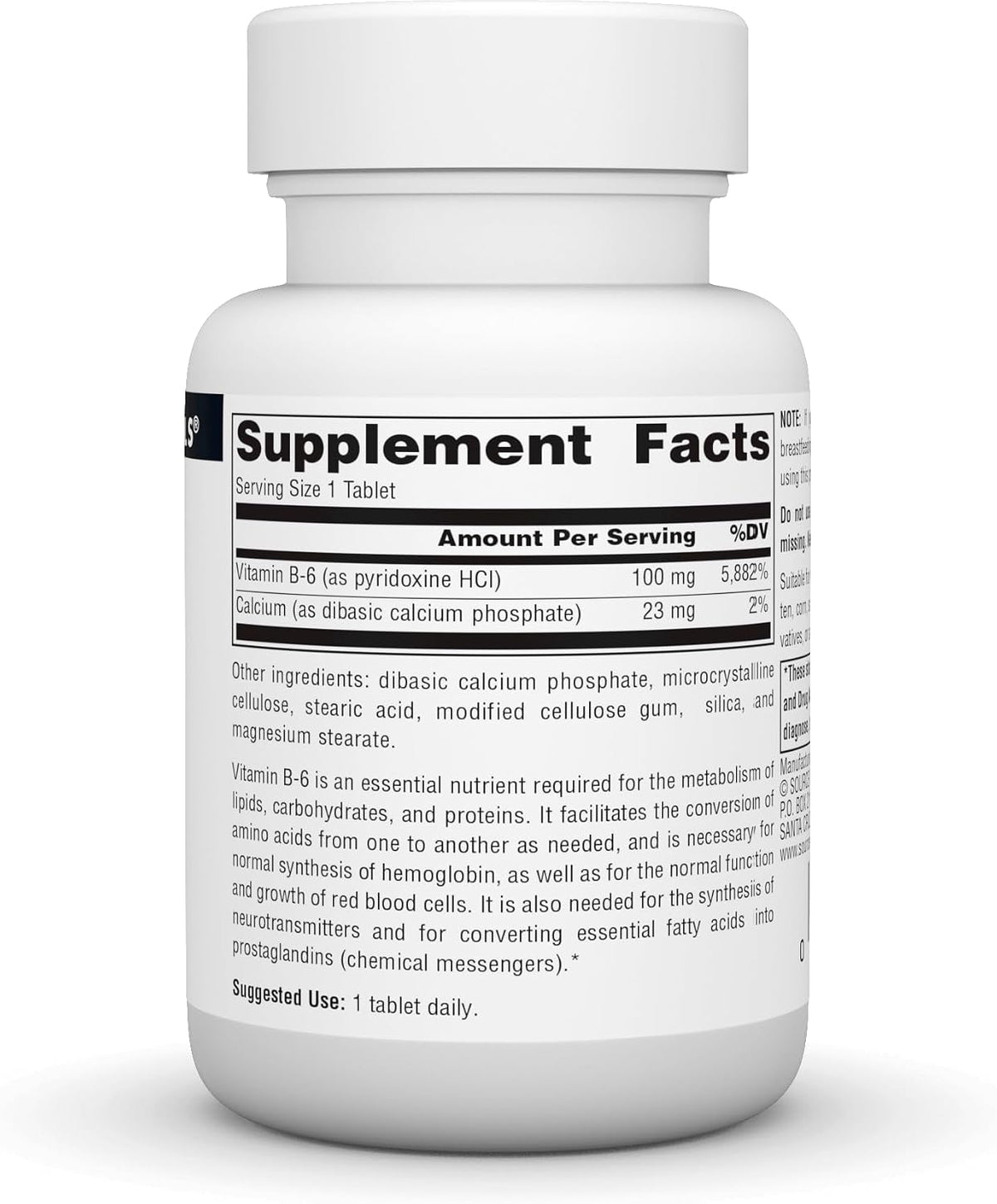 Source Naturals Vitamin B-6 100mg – 100 Tablets - görsel 2