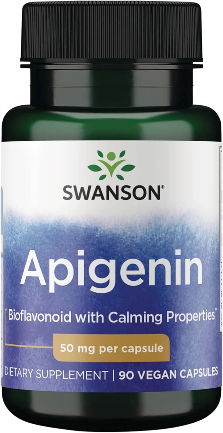 Swanson Apigenin 50 mg – Sleep and Relaxation Supplement – 90 Capsules - görsel 1