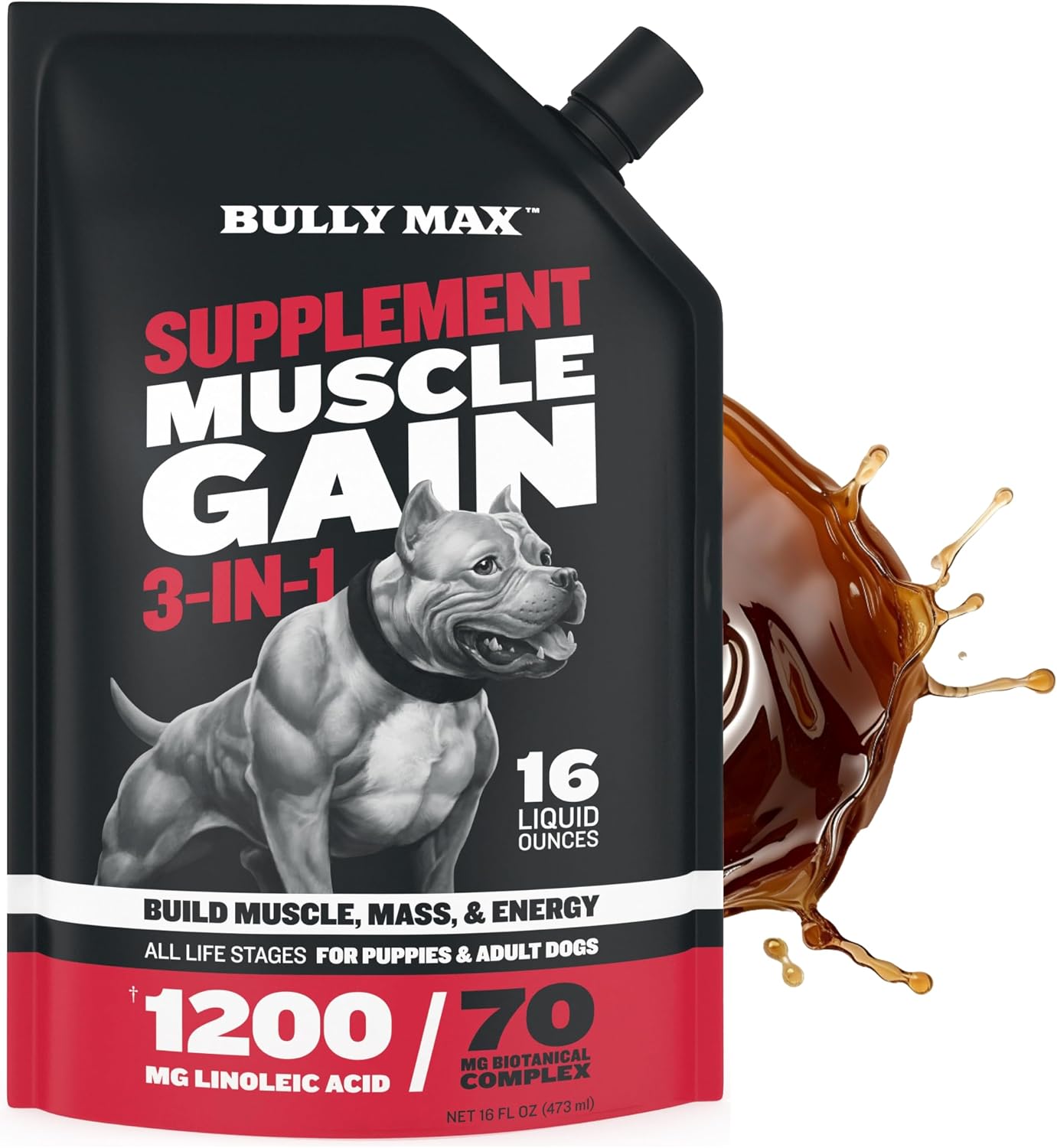 Bully Max 3-in-1 Liquid Dog Muscle Builder and Multivitamin – Suitable for All Breeds - görsel 1