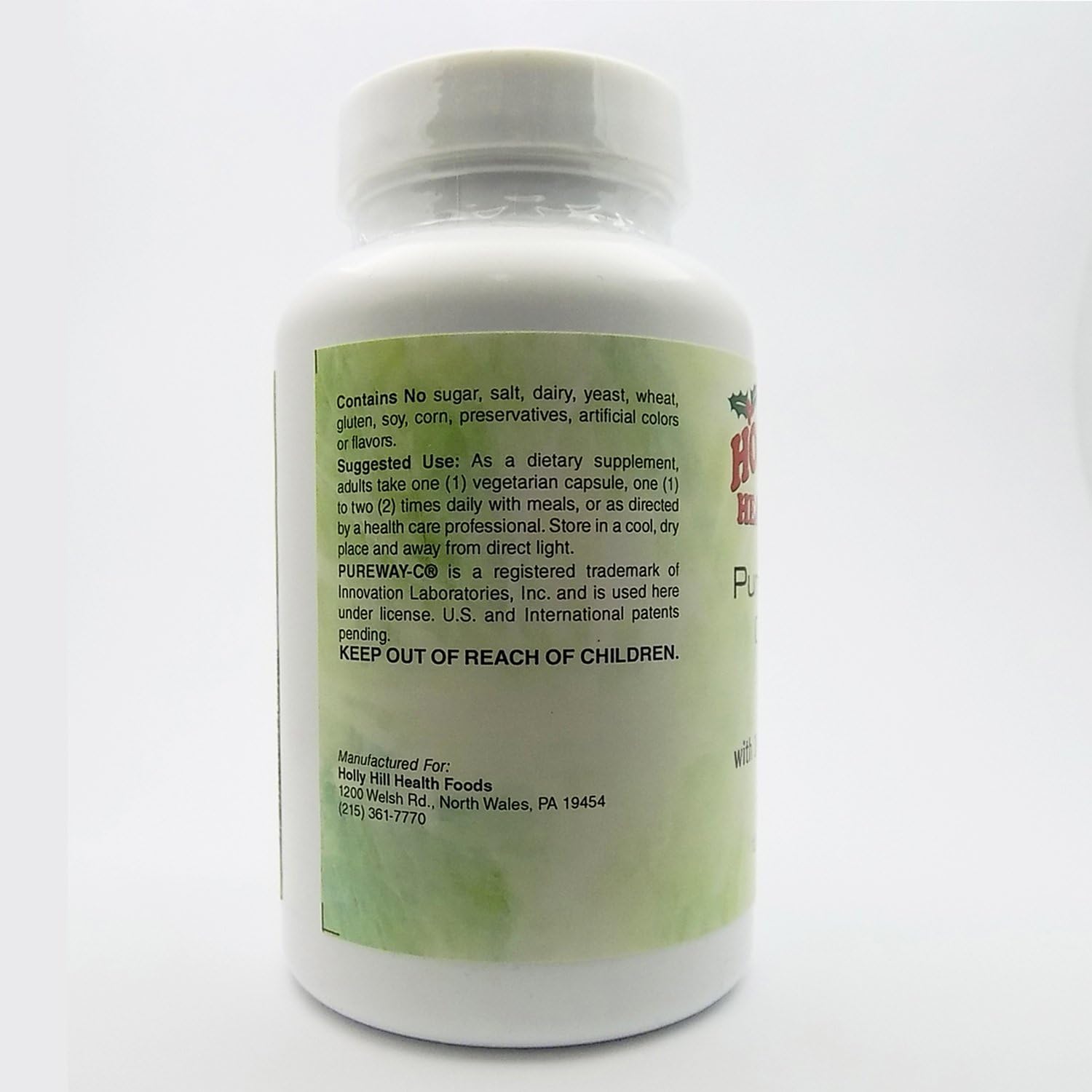 Holly Hill Health Foods PureWay-C 500 mg with Bioflavonoids, Buffered, 120 Vegetarian Capsules - görsel 3