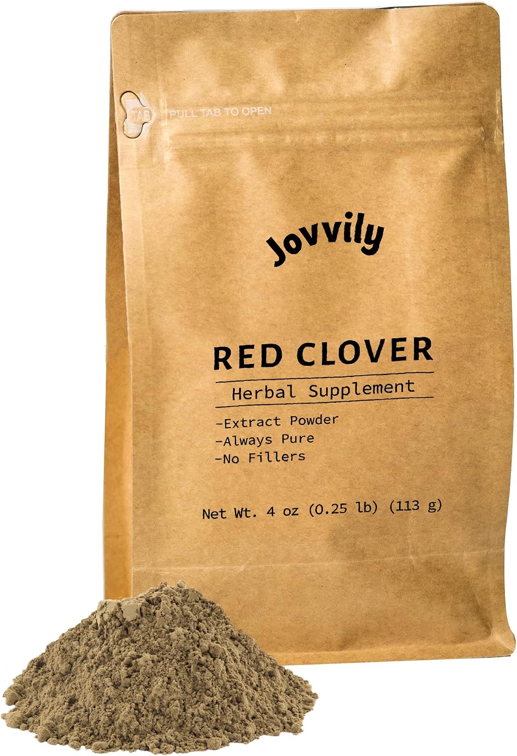 Jovvily Red Clover Herb Powder – 113g – Pure Single Ingredient Supplement - görsel 1