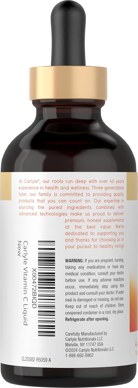 Carlyle Vitamin C Liquid Drops | 118 ml | Orange | Vegan | Non-GMO | Gluten-free - görsel 3