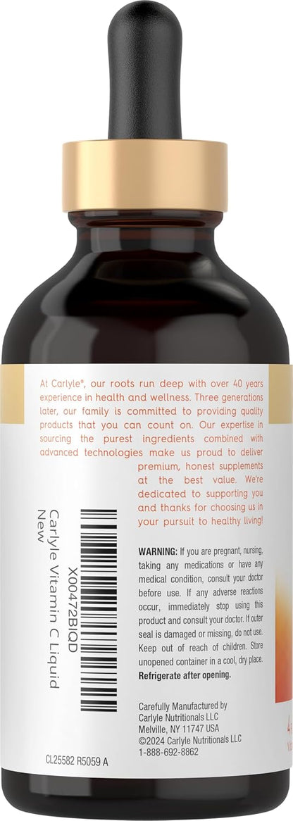 Carlyle Vitamin C Liquid Drops | 118 ml | Orange | Vegan | Non-GMO | Gluten-free