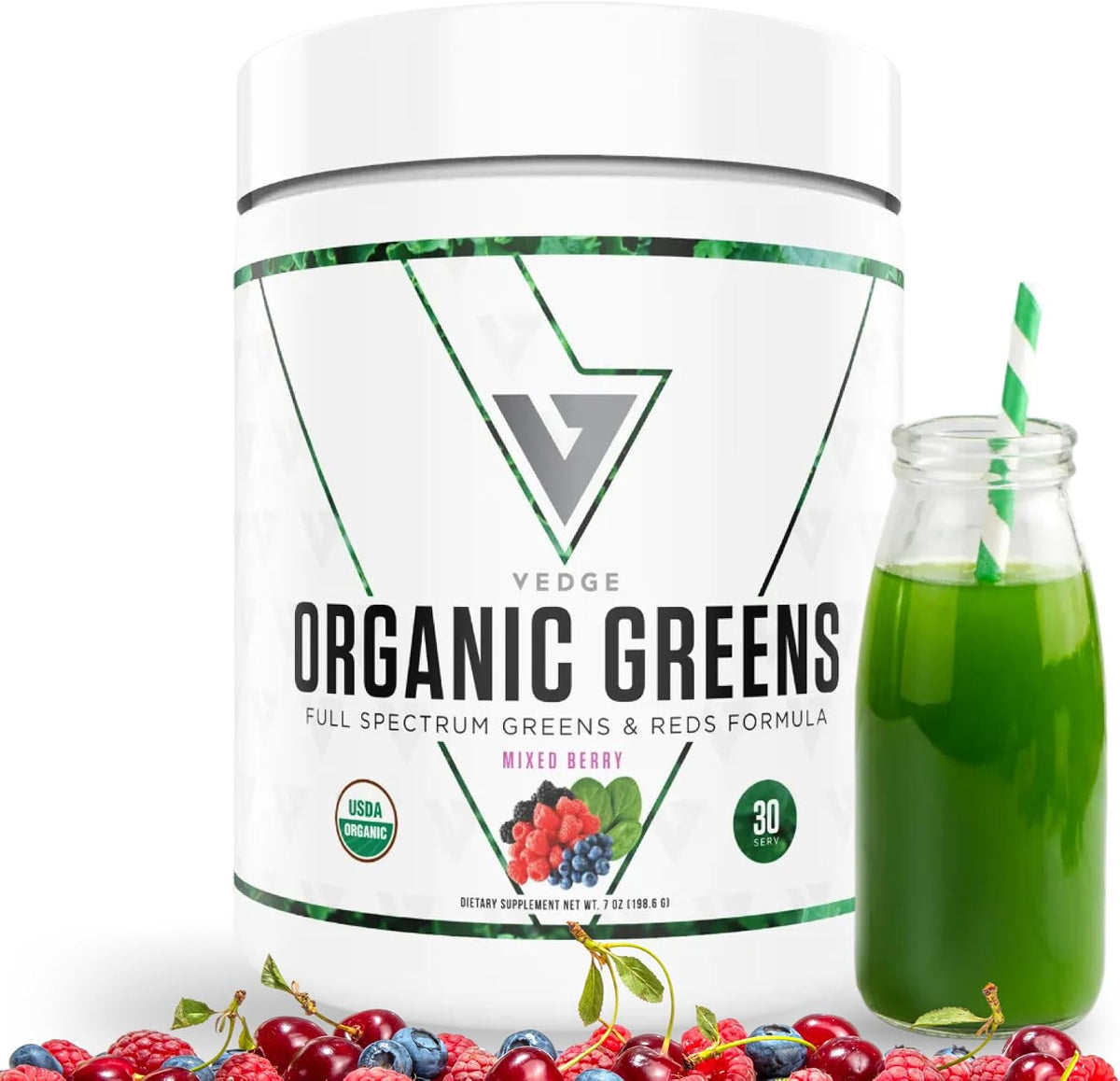 VEDGE Nutrition Organic Greens - Vegan – Athletes and Active Individuals: The antioxidant and nutrient profile may – Image 1