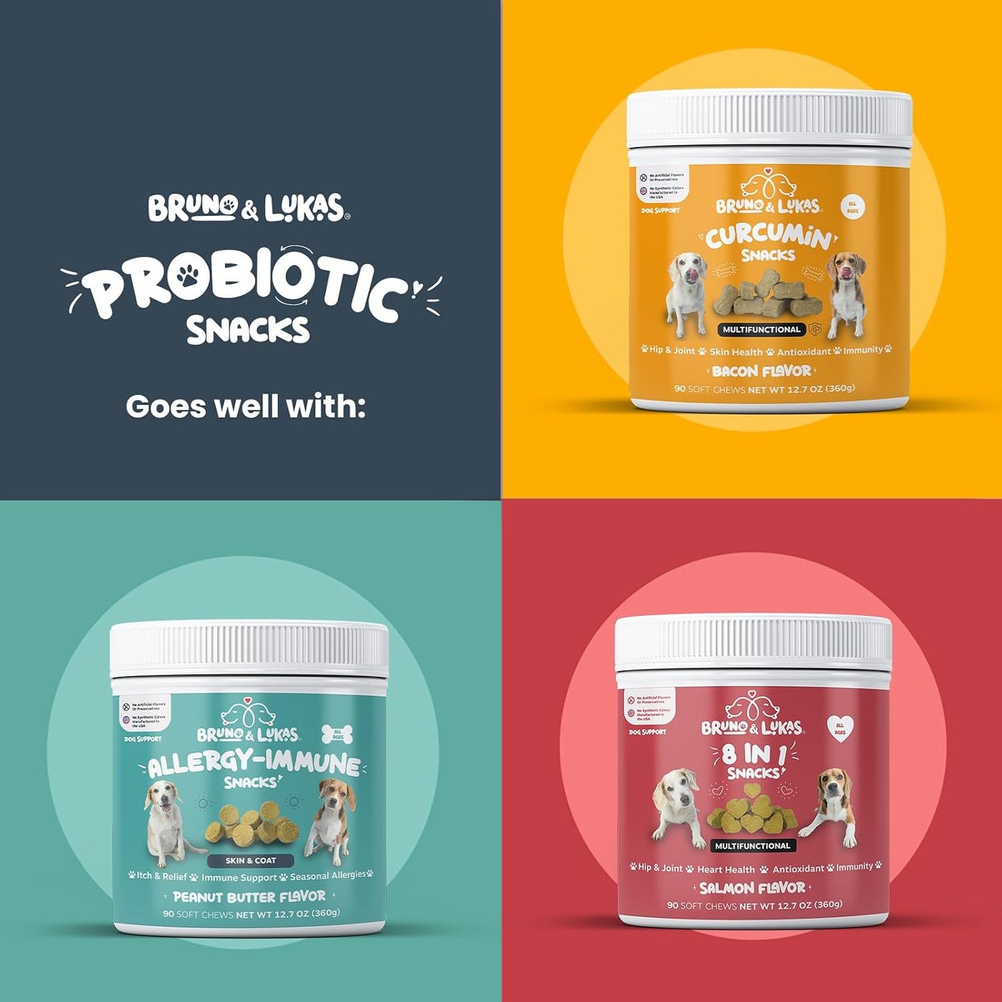 Bruno & Lukas Probiotic Chews for Dogs – Digestive Health & Gut Flora Support, 90 Chews - görsel 4