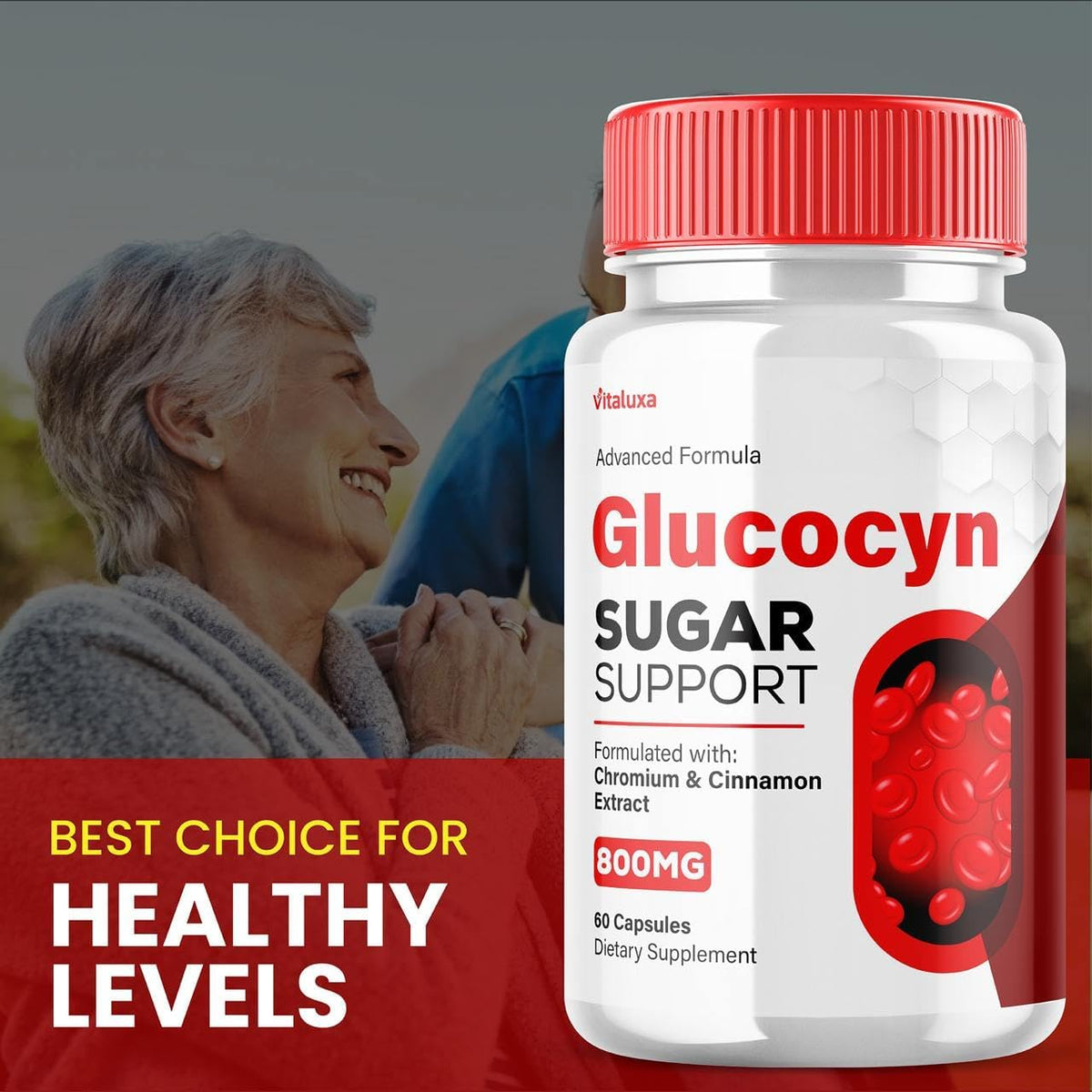 Vitaluxa Glucocyn Support Capsules - Maximum Strength Glycogen Health Formula, 800mg, 60 Capsules - görsel 7