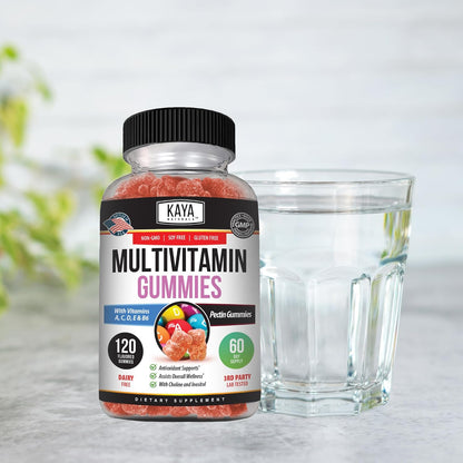 Kaya Naturals Adult Multivitamin Gummy, 120 Count, Strawberry Flavour