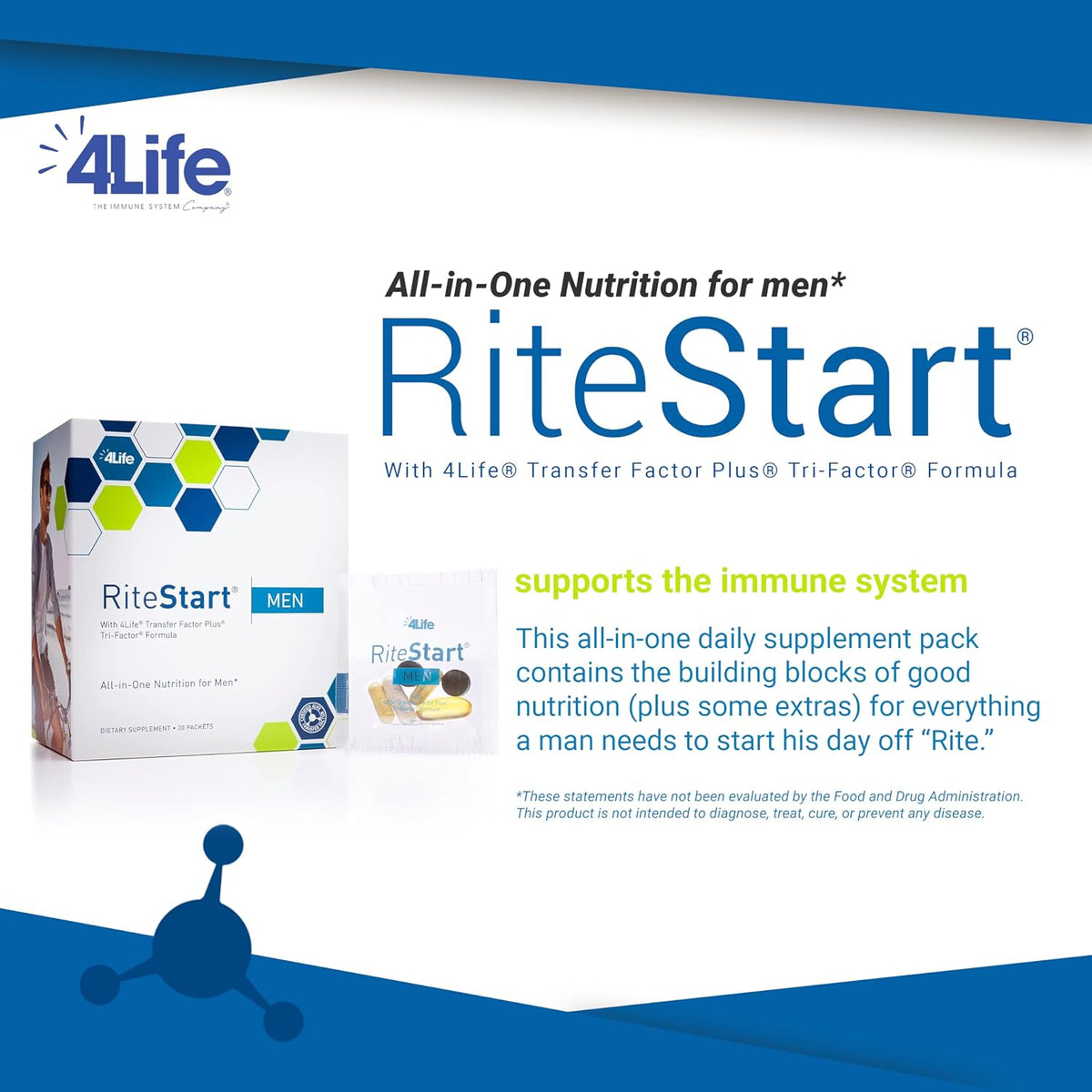 4Life RiteStart Men Multivitamin with CoQ10 and Mushroom Blend, 30 Sachets - görsel 3
