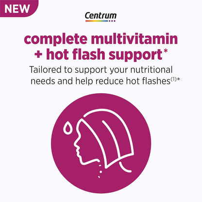 Centrum Complete Multivitamin Supplement + Hot Flush Support Menopause Support Tablets, 30 Tablets