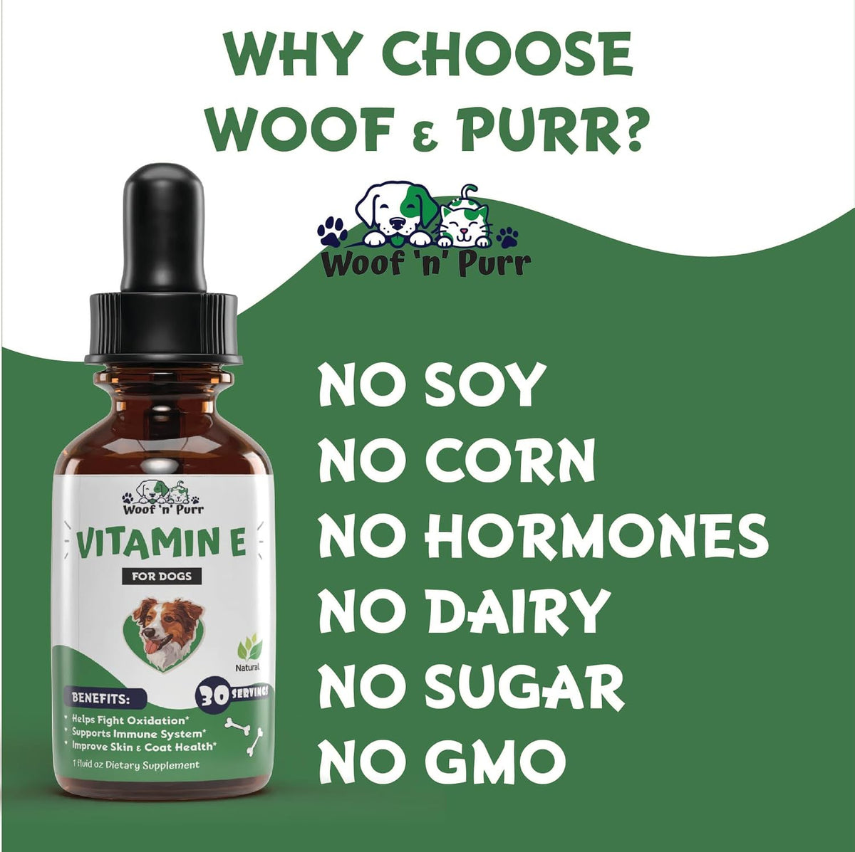 Woof 'n' Purr Vitamin E for Dogs - Liquid Tincture, 30 ml - görsel 6