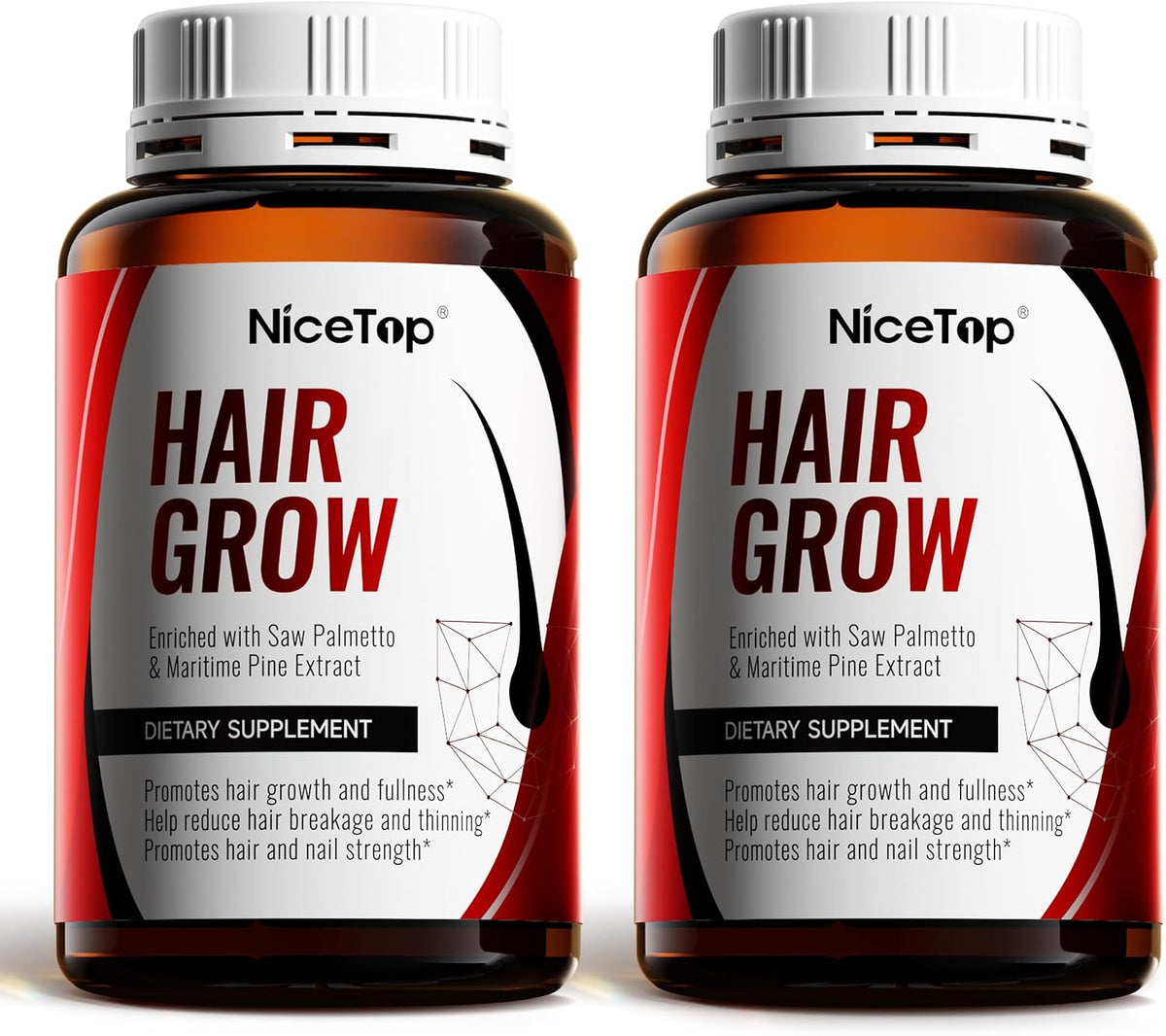 NiceTop Hair Growth Supplement for Women with Biotin & Saw Palmetto - görsel 1