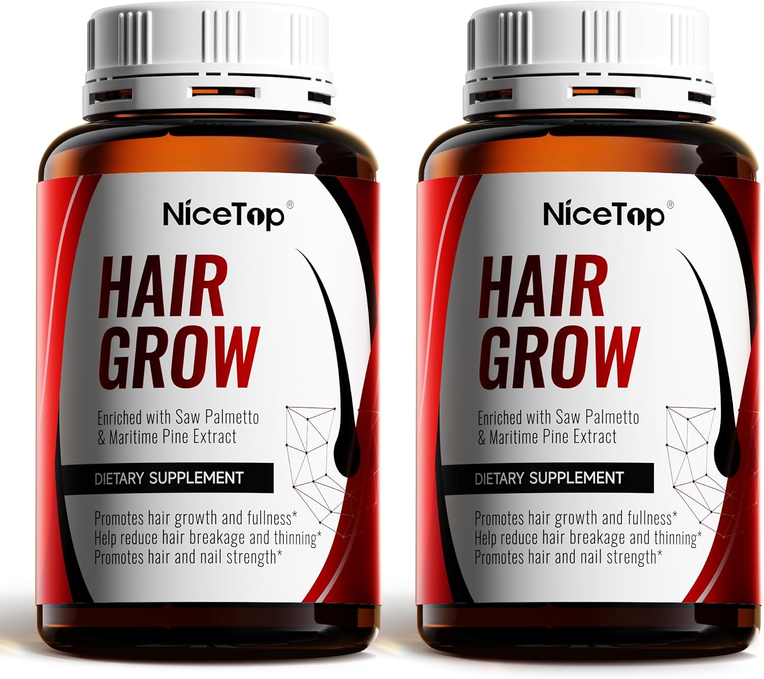 NiceTop Hair Growth Supplement for Women with Biotin & Saw Palmetto - görsel 1