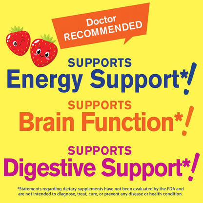 WellYeah Kids Vitamin B Complex Sugar Free Gummies with Vitamin C and Folic Acid - Strawberry Flavour, 60 Gummies