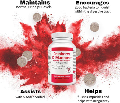 Pet Health Solutions Cranberry D-Mannose Urinary Tract Chewable Tablets for Dogs and Cats