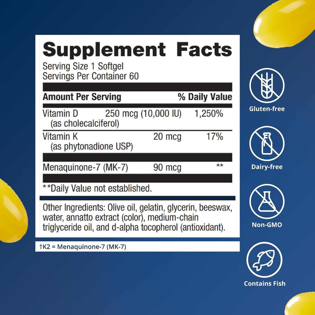 Metagenics Vitamin D3 and Vitamin K2 10,000 IU with MK-7 – 60 Softgels - görsel 5