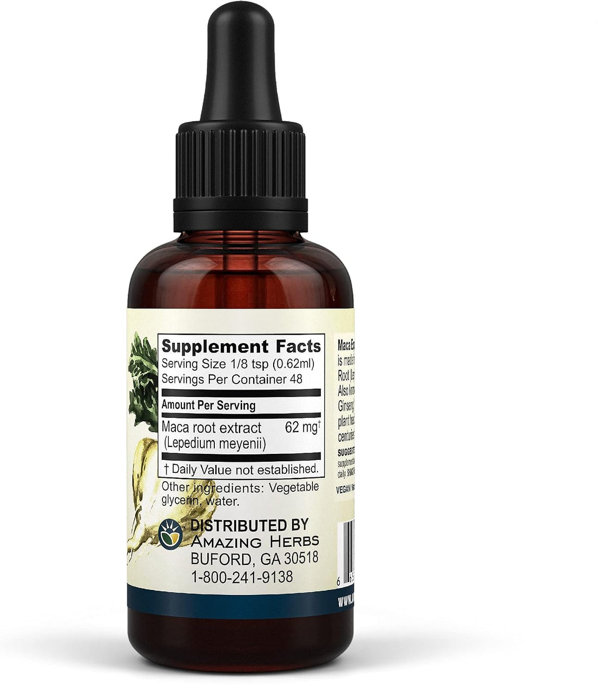 Amazing Herbs Maca Express Liquid Extract - Peruvian Maca Extract, Traditionally Used for Stamina, Energy, Endurance, and Mental Clarity - 30 ml - görsel 2