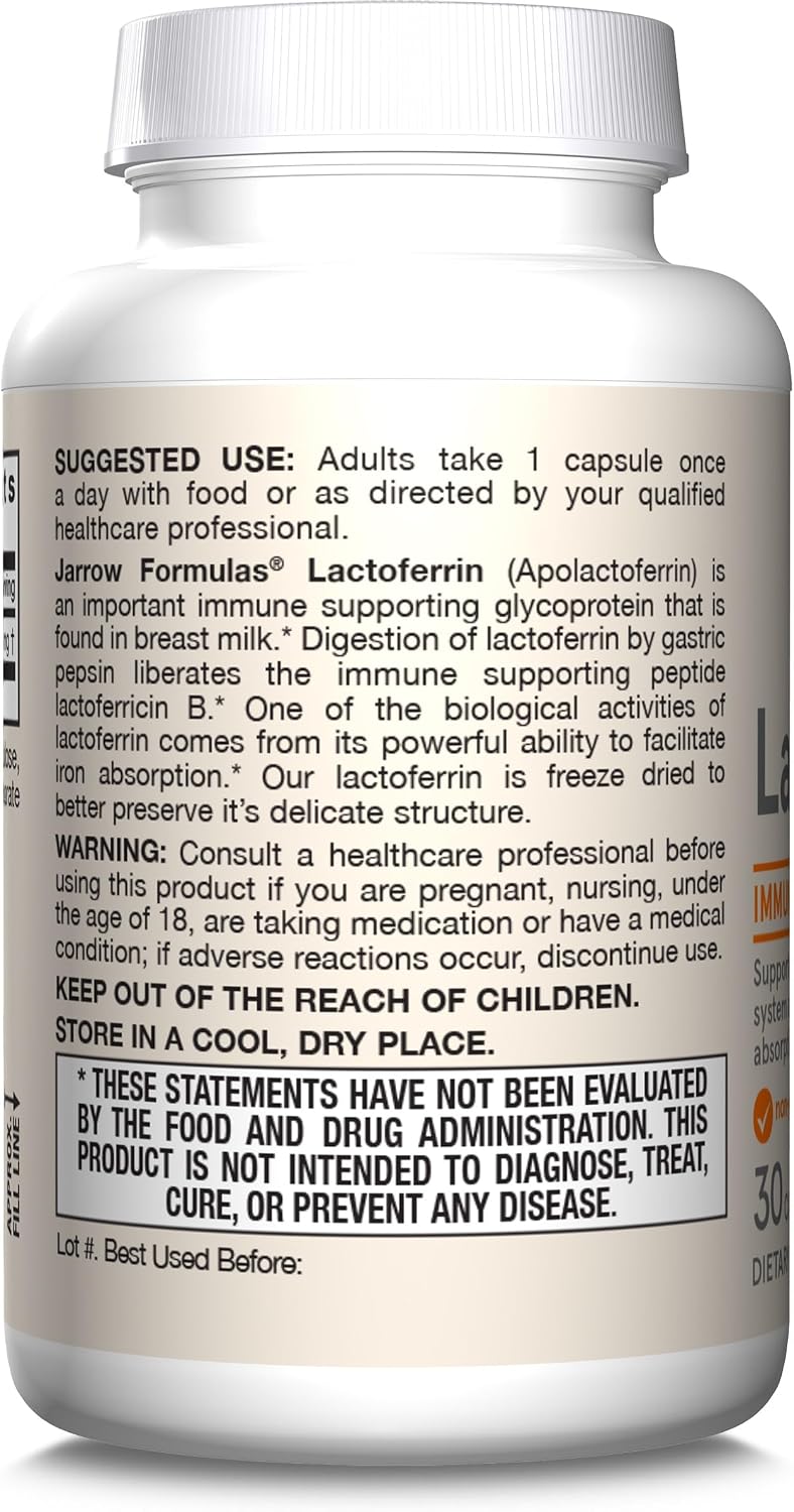 Jarrow Formulae Lactoferrin 250 mg – Immune-Supporting Glycoprotein, 30 Capsules - görsel 9