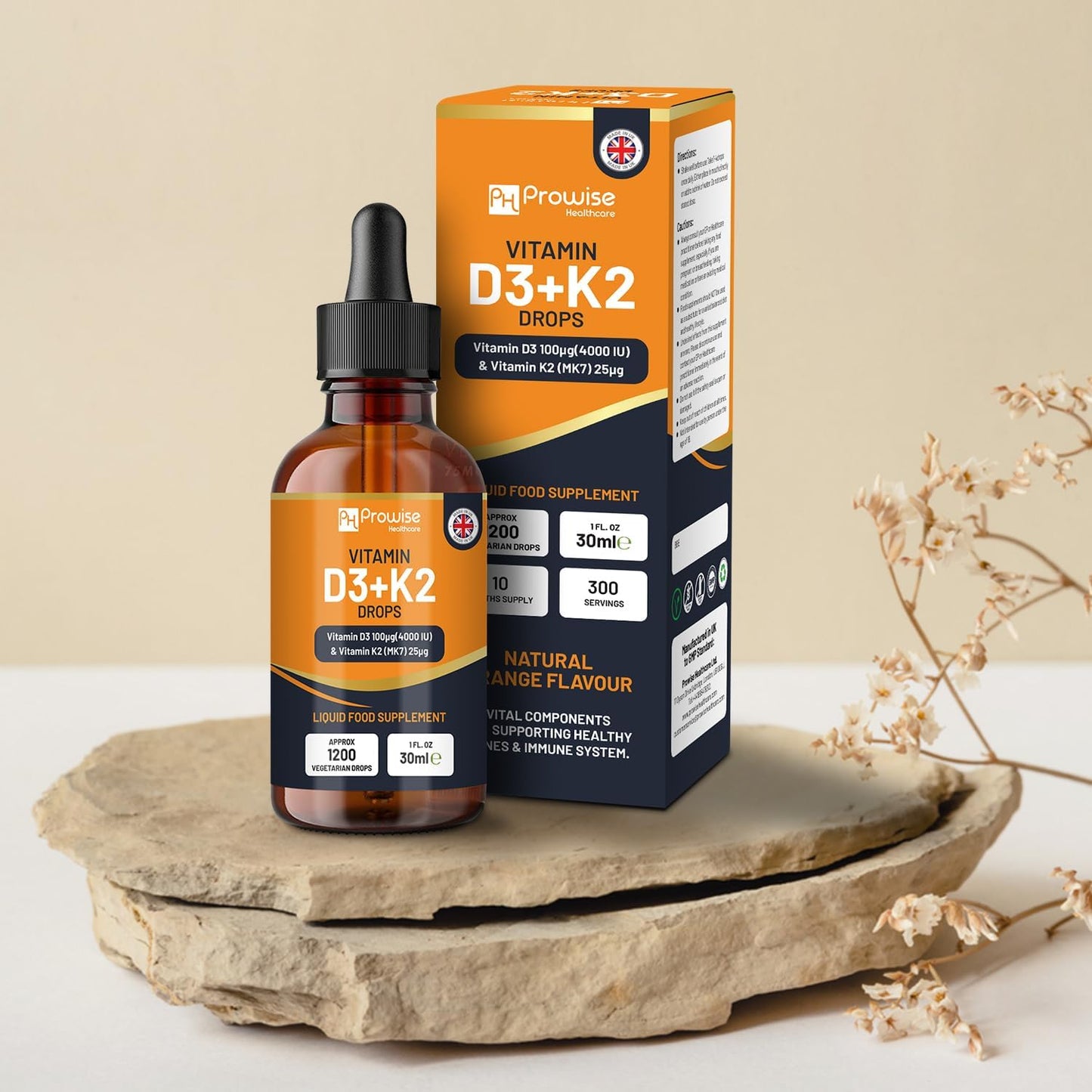 Vitamin D3 4000 IU + K2 MK7 25 mcg Orange Flavour Liquid Drops - görsel 4
