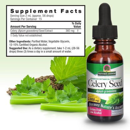 Nature's Answer Celery Seed Extract with Organic Alcohol, 2000mg, 30ml