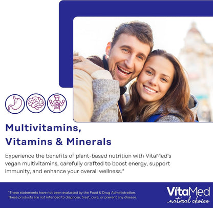 Vita Forte Vegan Multivitamin with Probiotics, Digestive Enzymes & 42 Fruits & Vegetables – Halal Certified, Non-GMO, Gluten-Free, 60 Vegan Tablets