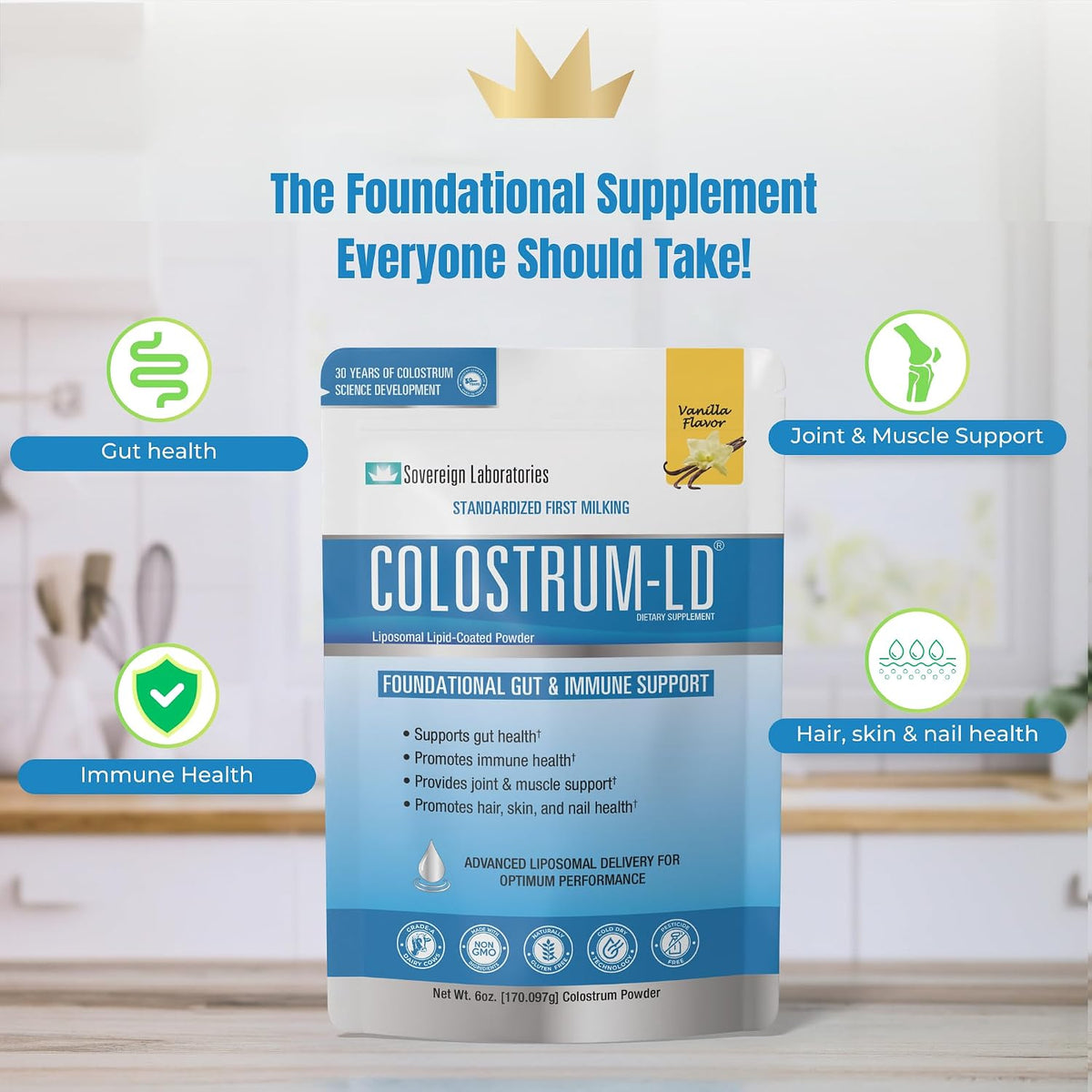 Colostrum-LD Liposomal Delivery Colostrum Powder – Vanilla, 170 g (34 Servings) - görsel 4