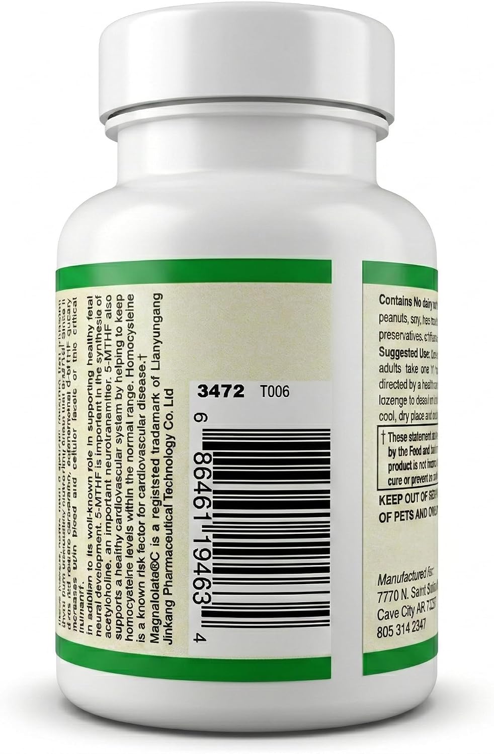 AlchePharma Coenzymated Methylfolate 1,360 mcg DFE - Bioactive L-5-MTHF - Gluten-free, Vegan, Non-GMO - Natural Cherry Flavour - 60 Lozenges - görsel 5