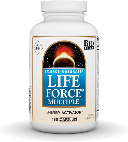 Source Naturals Life Force Multiple, Iron Free – Daily Multivitamin with 40+ Nutrients (180 Capsules)