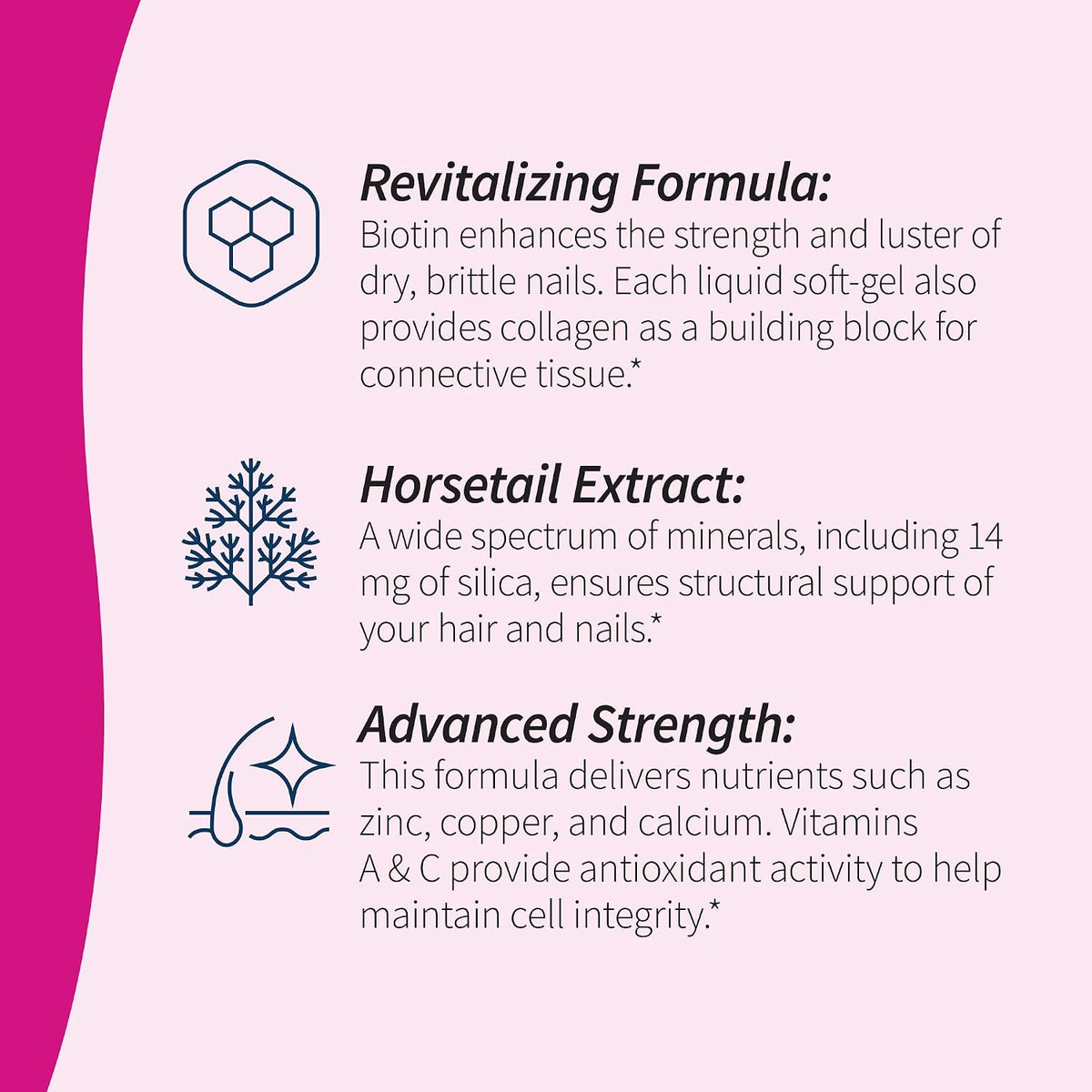 Applied Nutrition Longer Stronger Hair & Nails – 60 Liquid Softgels, Pack of 3 – Biotin, Silica & Collagen – 90 Servings - görsel 3