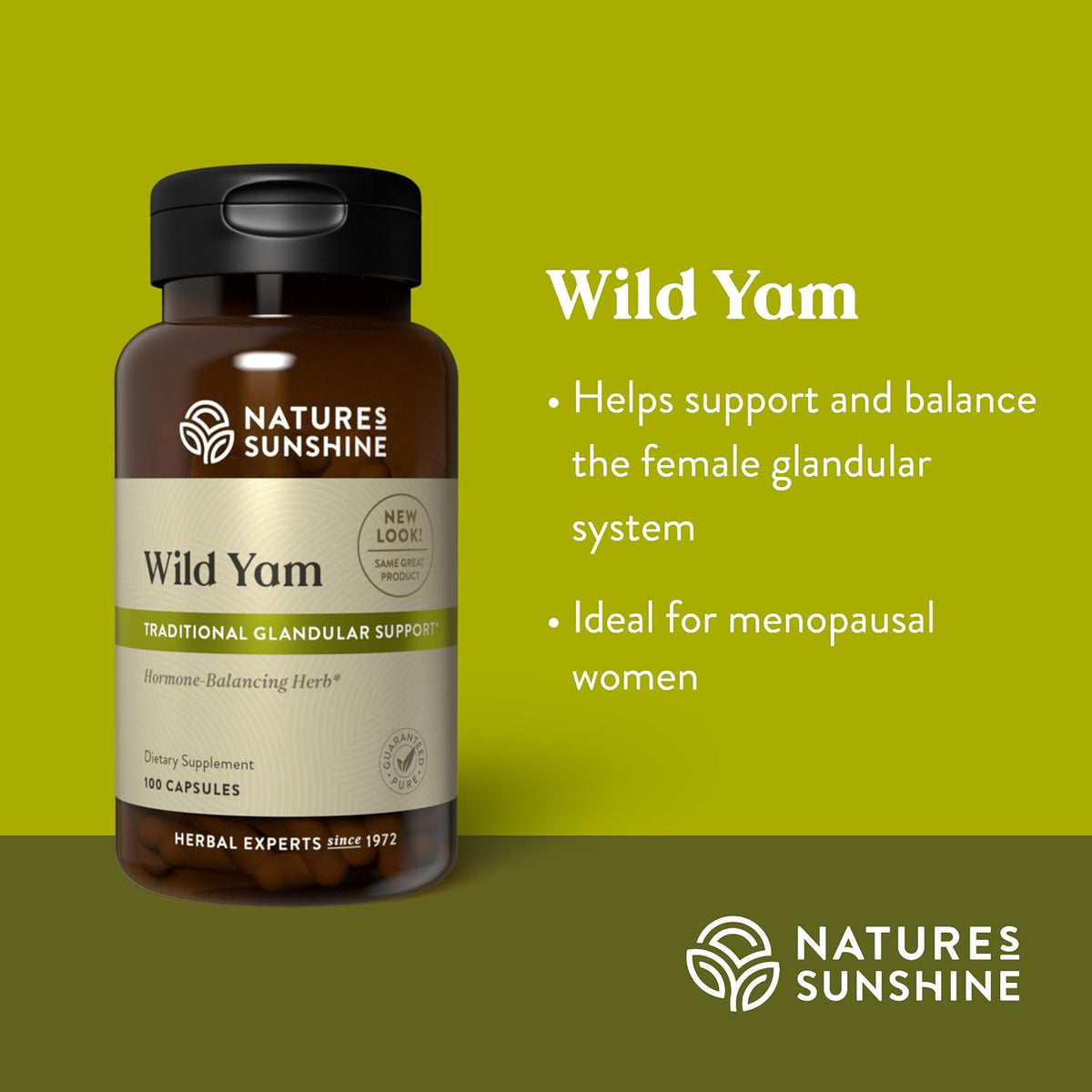 Nature's Sunshine Wild Yam Capsules – Herbal Glandular Support, 100 Capsules - görsel 4