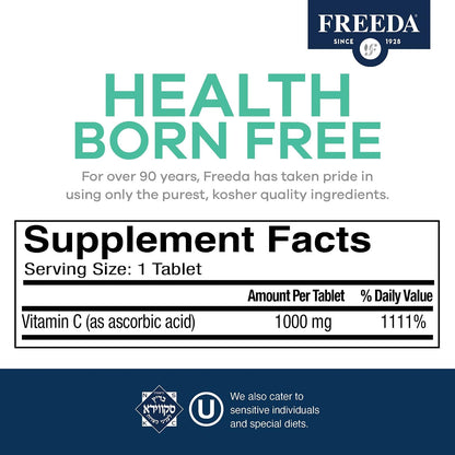 FREEDA Timed Release Vitamin C 1000mg – Slow-Release Tablets (100 Tablets)
