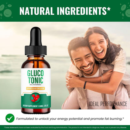 Gluco Tonic Drops - Blood Sugar Support Supplement Liquid Drops, Maximum Strength, 1 Pack