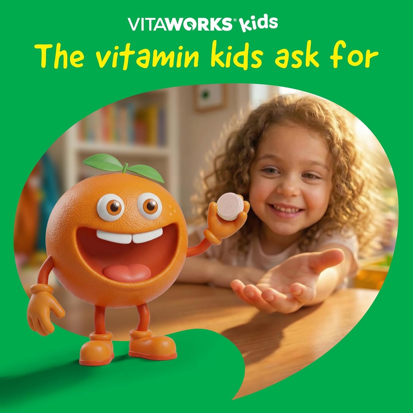 VitaWorks Kids Vitamin D 1000 IU Chewable Tablets - Orange Flavour - Vegan - 120 Count - görsel 7
