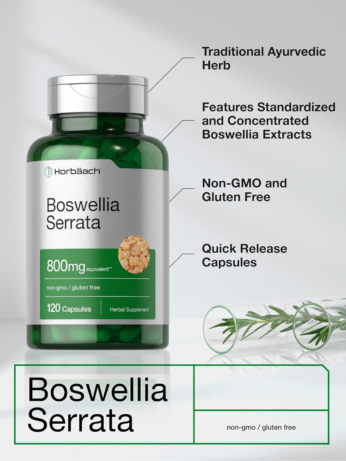 Horbäach Boswellia Serrata Extract Capsules | 120 Count | Herbal Supplement - görsel 4
