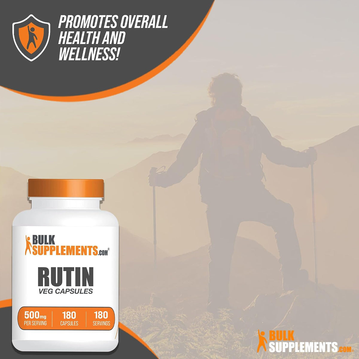 BulkSupplements.com Rutin 500mg Capsules – 180 Veg Capsules - görsel 5