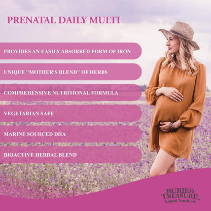 Buried Treasure Prenatal Plus DHA Complete, 16 oz Orange Banana Flavour