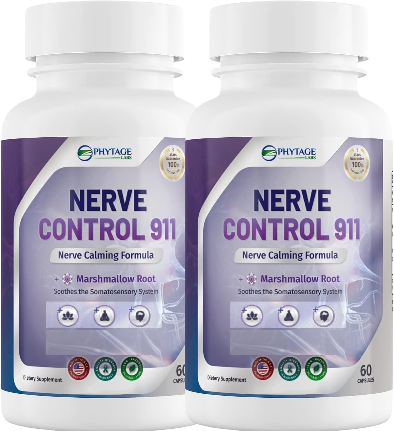 Phytage Labs Nerve Control 911 – Herbal Nerve Support Supplement – 60 Capsules - görsel 10