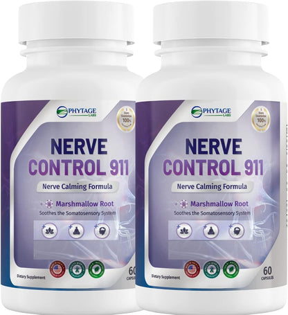 Phytage Labs Nerve Control 911 – Herbal Nerve Support Supplement – 60 Capsules