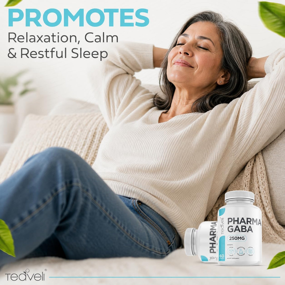Teaveli Pharma GABA 250mg Capsules – Support for Sleep, Calm & Focus - görsel 6