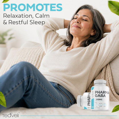Teaveli Pharma GABA 250mg Capsules – Support for Sleep, Calm & Focus