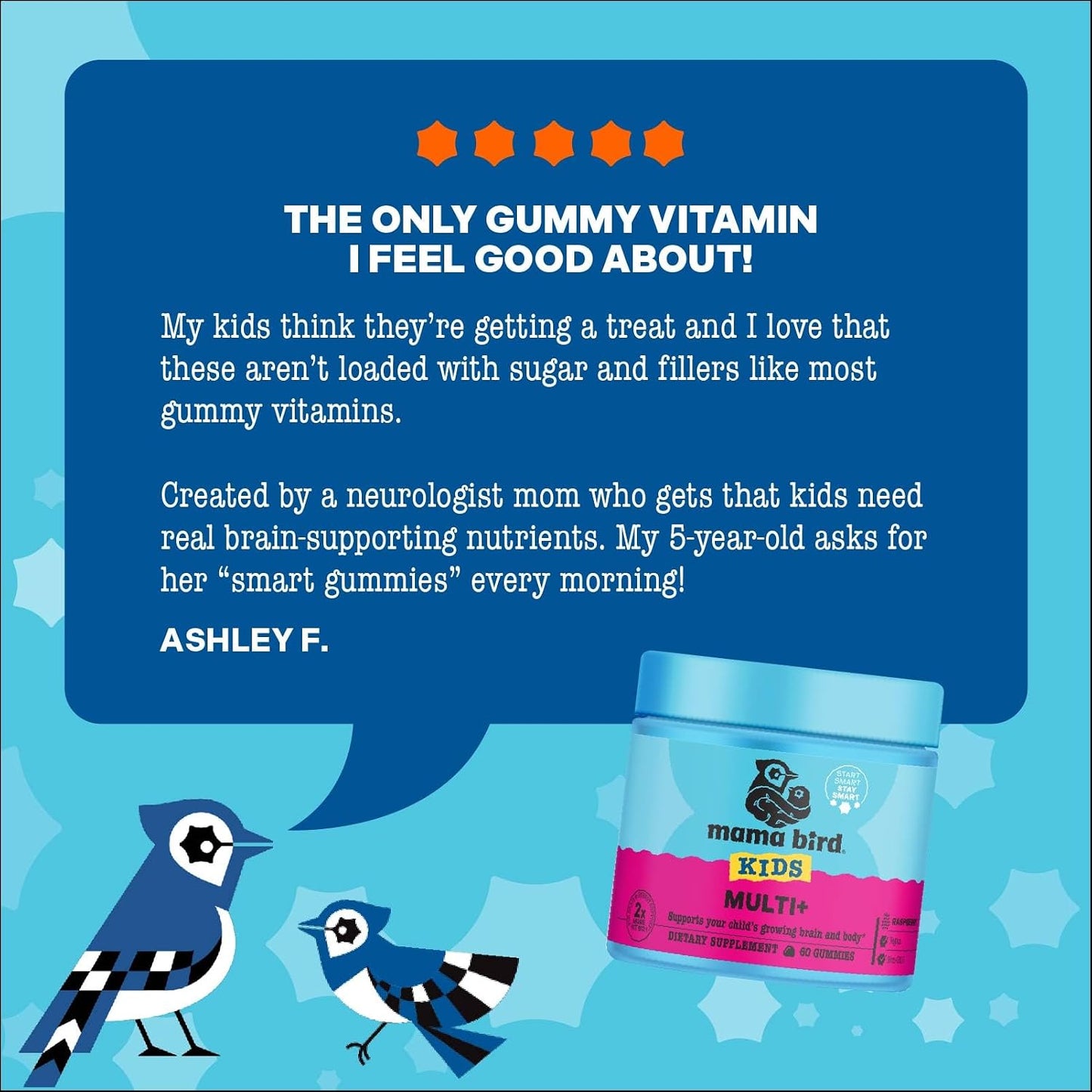 Mama Bird Kids Multi+ Gummies | Natural Raspberry | Methylated B Vitamins | 30 Servings - görsel 8